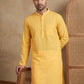 Men's Cotton Blend Striped Kurta ( HOPKO 5207Yellow )