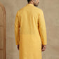 Men's Cotton Blend Striped Kurta ( HOPKO 5207Yellow )