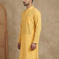 Men's Cotton Blend Striped Kurta ( HOPKO 5207Yellow )