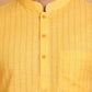 Men's Cotton Blend Striped Kurta ( HOPKO 5207Yellow )