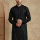 Embroidered & Sequins Cotton Kurta ( HOPKO 678Black )