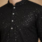Embroidered & Sequins Cotton Kurta ( HOPKO 678Black )