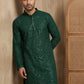 Embroidered & Sequins Cotton Kurta ( HOPKO 678Olive )