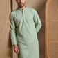 Embroidered & Sequins Cotton Kurta ( HOPKO 678Pista )