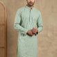Embroidered & Sequins Cotton Kurta ( HOPKO 678Pista )