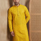 Embroidered & Sequins Cotton Kurta ( HOPKO 678Yellow )
