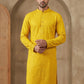 Embroidered & Sequins Cotton Kurta ( HOPKO 678Yellow )