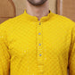 Embroidered & Sequins Cotton Kurta ( HOPKO 678Yellow )