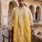 Embroidered Silk Blend Kurta with Dupatta ( HOPKO D 023Yellow )