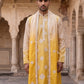 Embroidered Silk Blend Kurta with Dupatta ( HOPKO D 023Yellow )