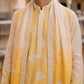 Embroidered Silk Blend Kurta with Dupatta ( HOPKO D 023Yellow )