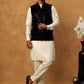 Velvet Designer Nehru Jacket with Kurta Pyjama ( HOPKPWC_592W_7027Black )