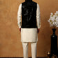 Velvet Designer Nehru Jacket with Kurta Pyjama ( HOPKPWC_592W_7027Black )