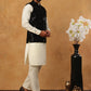 Velvet Designer Nehru Jacket with Kurta Pyjama ( HOPKPWC_592W_7027Black )