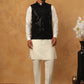 Velvet Designer Nehru Jacket with Kurta Pyjama ( HOPKPWC_592W_7027Black )