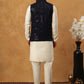 Velvet Designer Nehru Jacket with Kurta Pyjama ( HOPKPWC_592W_7028Navy )