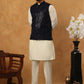 Velvet Designer Nehru Jacket with Kurta Pyjama ( HOPKPWC_592W_7028Navy )