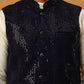 Velvet Designer Nehru Jacket with Kurta Pyjama ( HOPKPWC_592W_7028Navy )