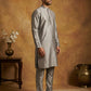 Premium Silver Silk Kurta Pyjama ( HOPKP 030Silver )