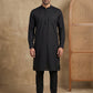 Men’s Solid Pure Cotton Kurta Pyjama Set ( ANMKP 501Black )