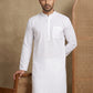 Men’s Solid Pure Cotton Kurta Pyjama Set ( ANMKP 501White )