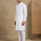 Men’s Solid Pure Cotton Kurta Pyjama Set ( ANMKP 501White )