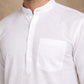 Men’s Solid Pure Cotton Kurta Pyjama Set ( ANMKP 501White )