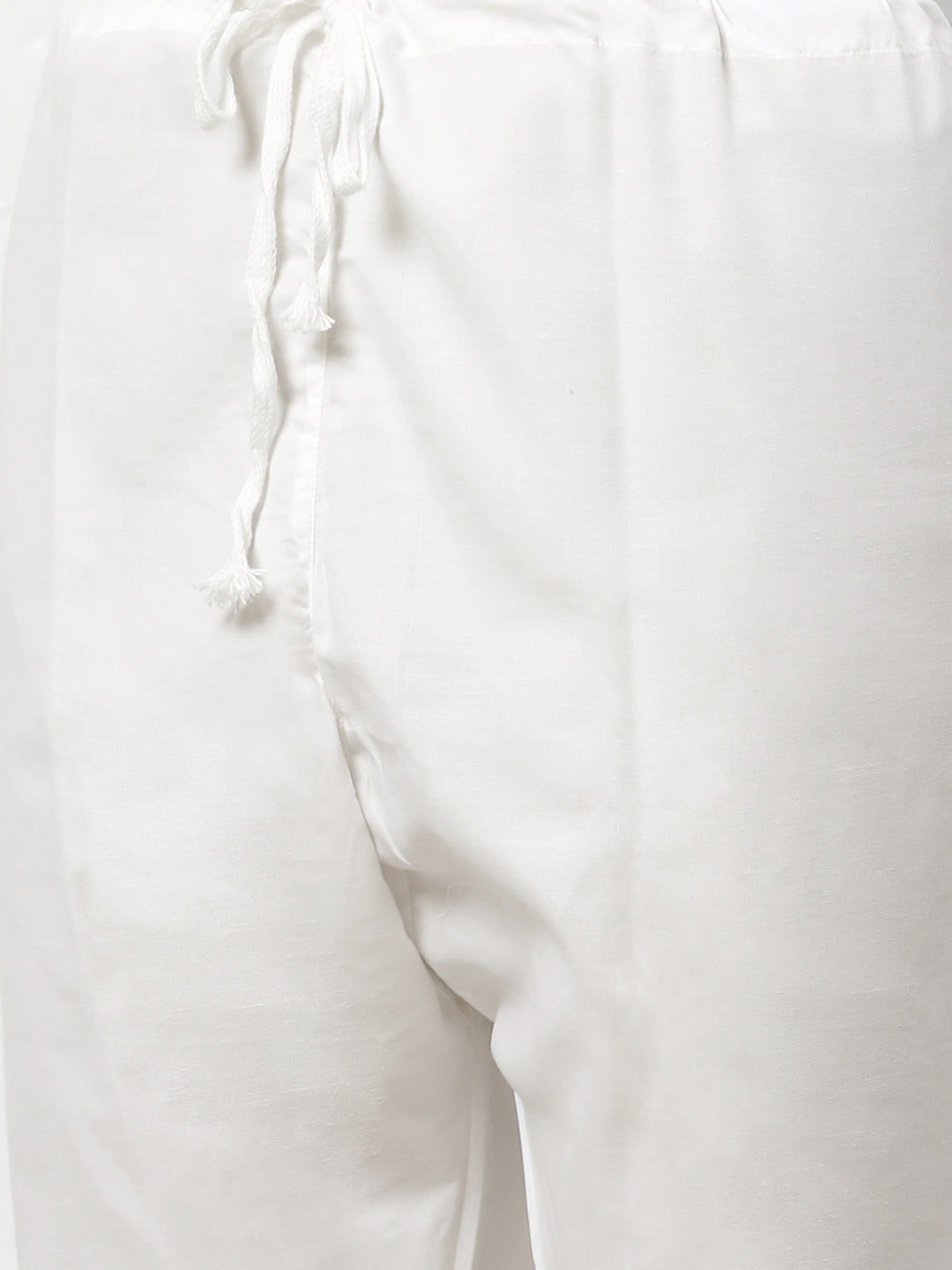 Men’s Solid Pure Cotton Kurta Pyjama Set ( ANMKP 501White )