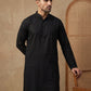 Classic Silk Blend Kurta Pyjama Set for Men ( ANMKP 592Black )