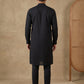 Classic Silk Blend Kurta Pyjama Set for Men ( ANMKP 592Black )