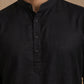 Classic Silk Blend Kurta Pyjama Set for Men ( ANMKP 592Black )