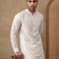 Classic Silk Blend Kurta Pyjama Set for Men ( ANMKP 592White )