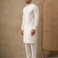 Classic Silk Blend Kurta Pyjama Set for Men ( ANMKP 592White )