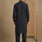 Men's Solid Pathani Kurta with Salwar ( ANMKP 696Black )