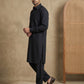 Men's Solid Pathani Kurta with Salwar ( ANMKP 696Black )