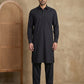 Men's Solid Pathani Kurta with Salwar ( ANMKP 696Black )