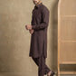Men's Solid Pathani Kurta with Salwar ( ANMKP 696Coffee )