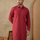 Men's Solid Pathani Kurta with Salwar ( HOPKP 696Maroon )