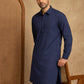 Men's Solid Pathani Kurta with Salwar ( ANMKP 696Navy )
