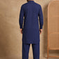 Men's Solid Pathani Kurta with Salwar ( ANMKP 696Navy )