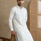 Men's Solid Pathani Kurta with Salwar ( ANMKP 696White )