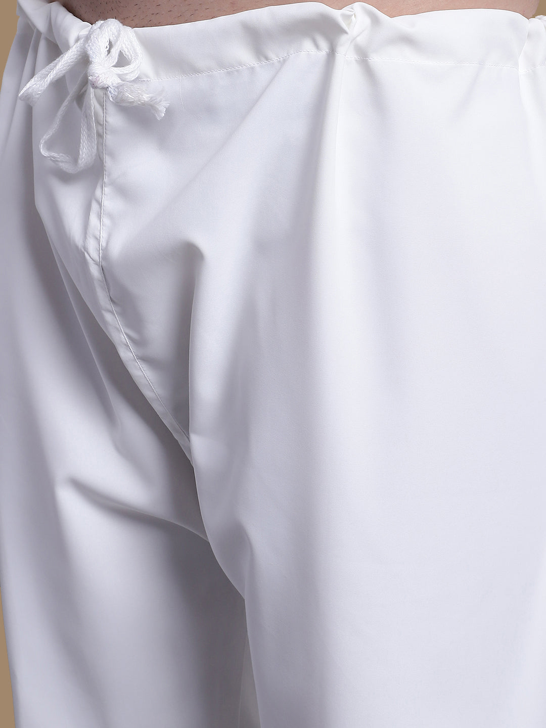 Men's Solid Pathani Kurta with Salwar ( ANMKP 696White )