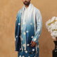 Embroidered Silk Blend Kurta with Dupatta ( HOPKO D 023Peacock )