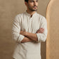 Men’s Beige Striped Short Kurta ( HOPSK 5394Beige )