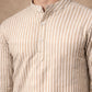 Men’s Beige Striped Short Kurta ( HOPSK 5394Beige )