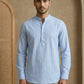 Men’s Blue Striped Short Kurta ( HOPSK 5394Blue )