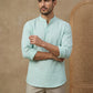 Men’s Green Striped Short Kurta ( HOPSK 5394Green )