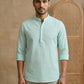 Men’s Green Striped Short Kurta ( HOPSK 5394Green )
