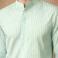 Men’s Green Striped Short Kurta ( HOPSK 5394Green )