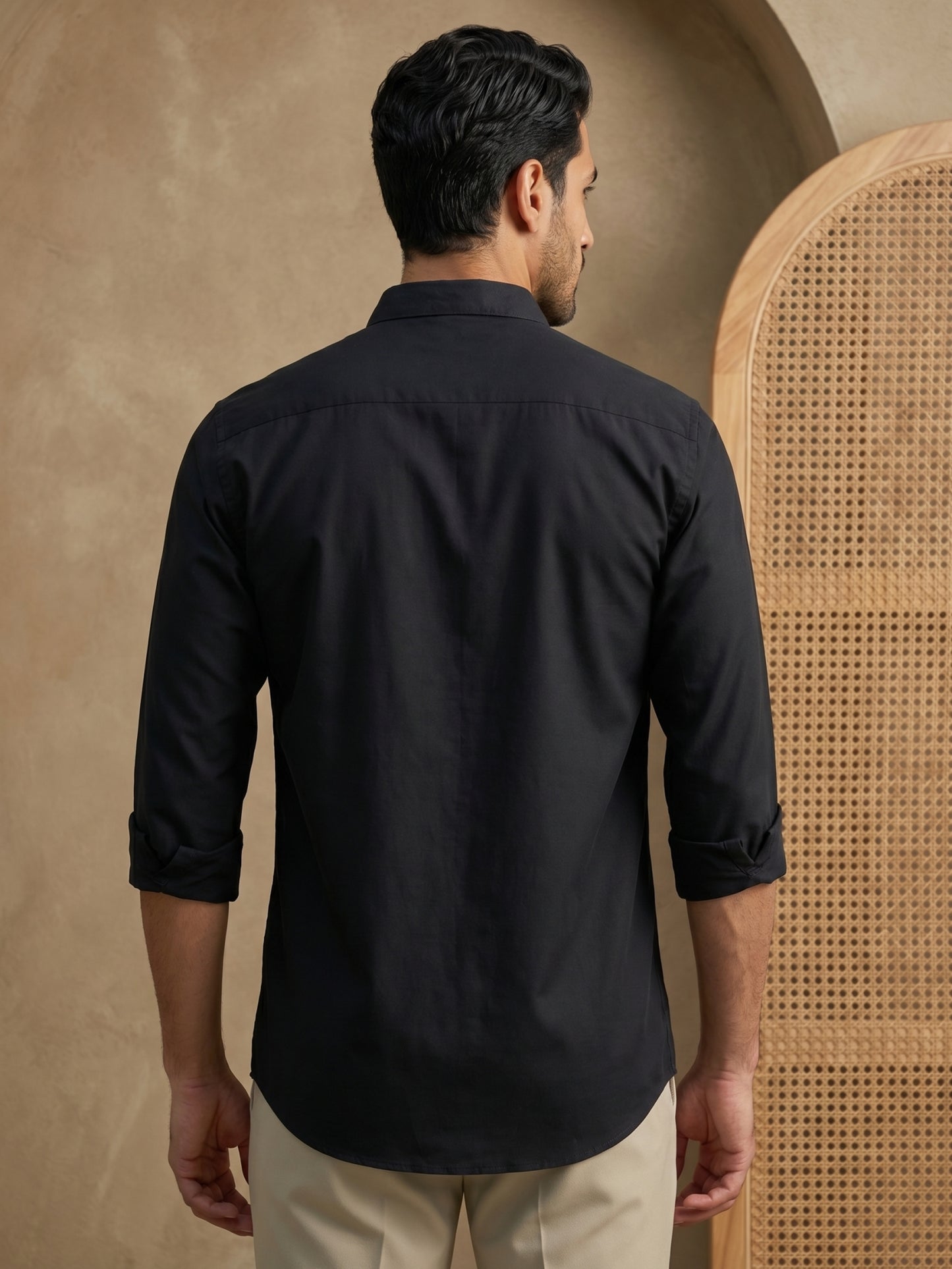 Black Casual Solid Short Kurta ( HOPSK 5397Black )